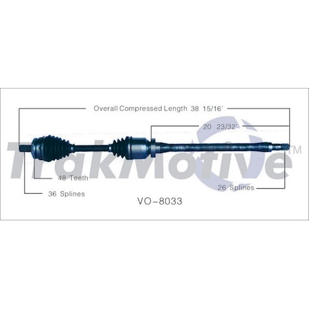 Surtrack Axle Cv Axle Shaft, Vo-8033 VO-8033